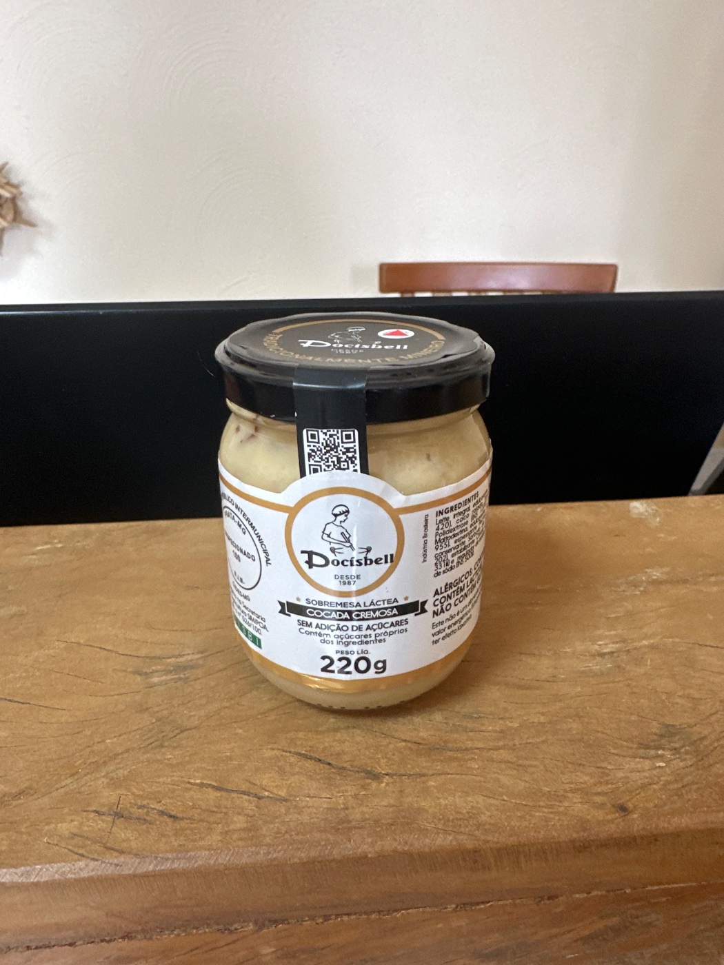 Cocada Cremosa sem Adição de Açúcares 220 gr Docisbell