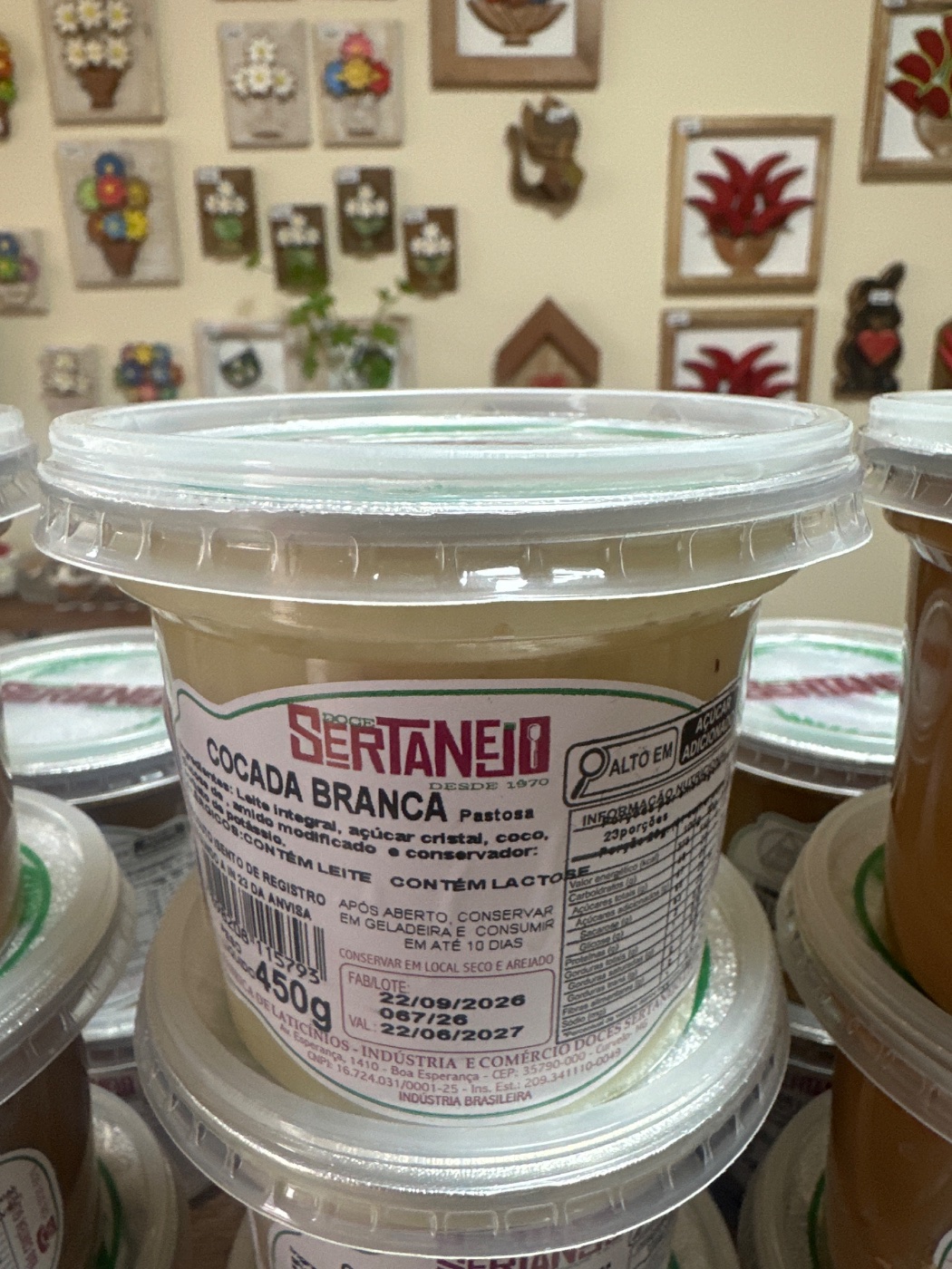 Doce Cocada branca pastosa 450 gr