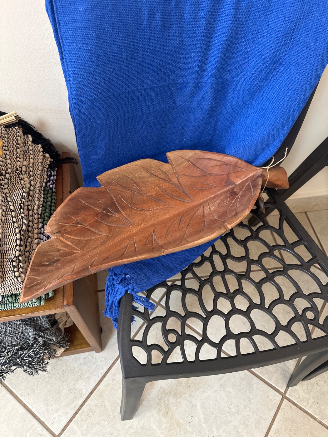 Gamela Folha Madeira 56cm