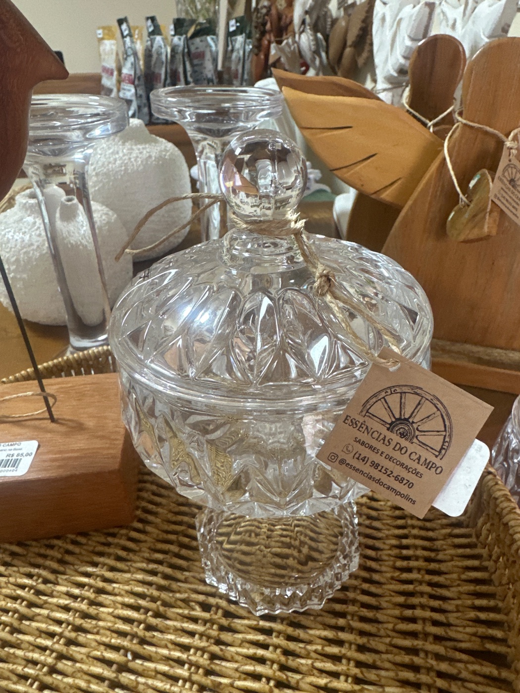 Potiche Decorativo Cristal CH c/pé