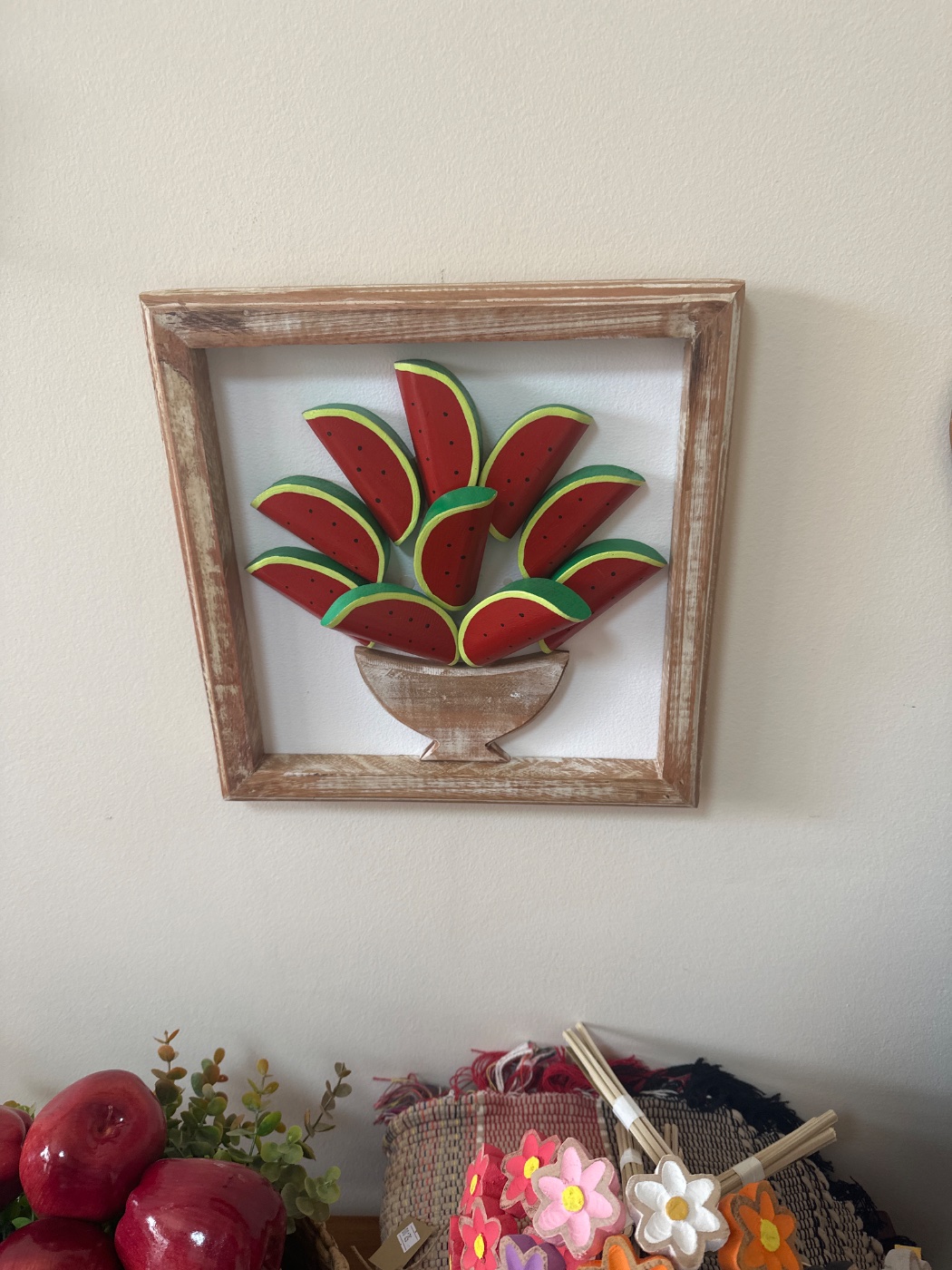 Quadro Madeira 30 x 30 Melancia