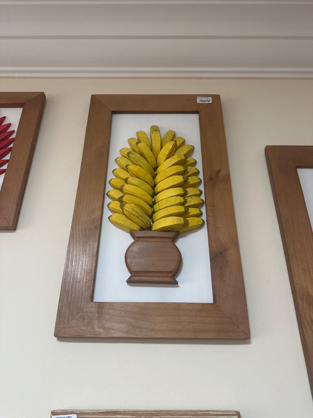 Quadro Madeira 60x34 Banana