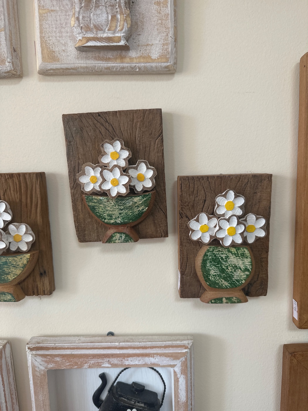 Quadro Madeira Flores Pequeno