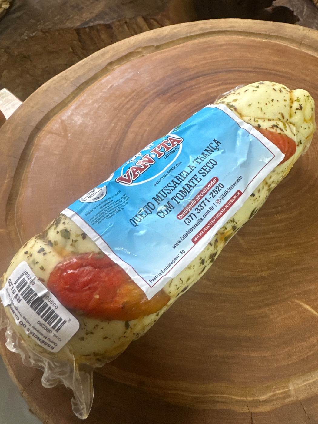 Queijo Mussarela Trança Tomate Seco Van Ita
