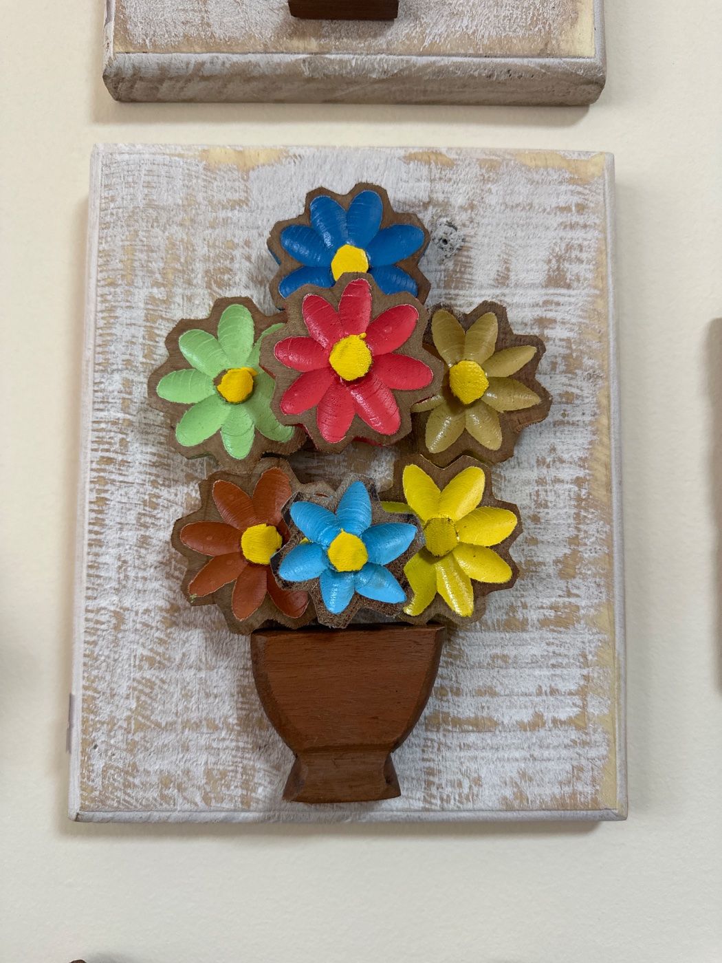 Quadro Madeira Flor 20X25